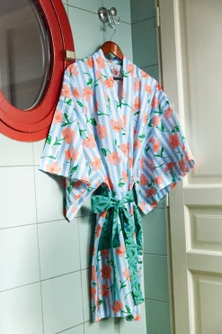 Le Linge|Homewear<Make My Lemonade DESHABILLE THALULA FLOWERS STRIPES BLUE