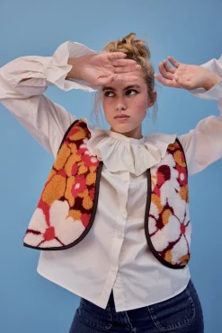 Vestes & Manteaux<Make My Lemonade GILET RAVEL MOUMOUTE FLEURS ORANGE