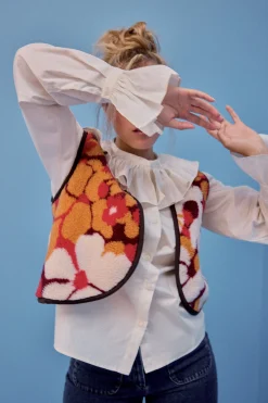 Vestes & Manteaux<Make My Lemonade GILET RAVEL MOUMOUTE FLEURS ORANGE