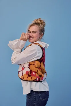 Vestes & Manteaux<Make My Lemonade GILET RAVEL MOUMOUTE FLEURS ORANGE