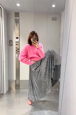 Jupes<Make My Lemonade JUPE PAULA SEQUINS ARGENTE