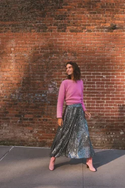 Jupes<Make My Lemonade JUPE PAULA SEQUINS ARGENTE