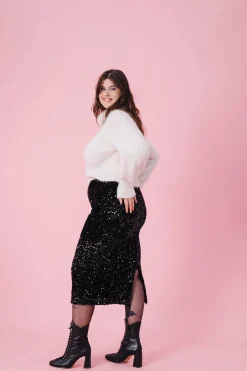 Jupes<Make My Lemonade JUPE SARAH SEQUINS NOIR