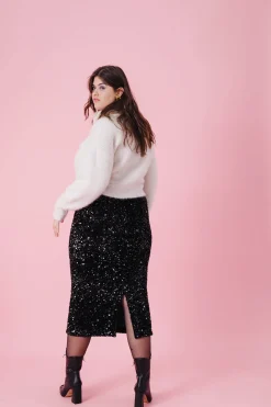 Jupes<Make My Lemonade JUPE SARAH SEQUINS NOIR