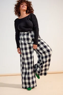 Pantalons<Make My Lemonade PANTALON HARYA VICHY NOIR & BLANC