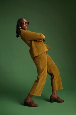 Pantalons<Make My Lemonade PANTALON NELSON VELOURS KAKI