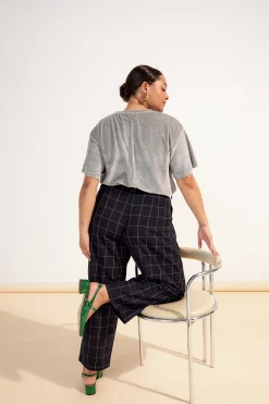 Pantalons<Make My Lemonade PANTALON NEW NOE CARREAUX NAVY