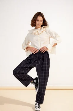 Pantalons<Make My Lemonade PANTALON NEW NOE CARREAUX NAVY