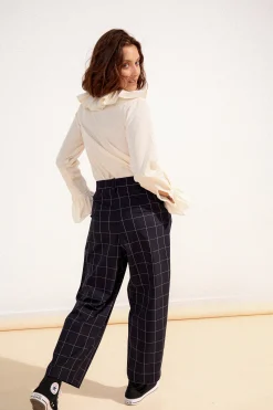 Pantalons<Make My Lemonade PANTALON NEW NOE CARREAUX NAVY