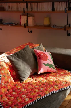 Le Linge<Make My Lemonade PLAID ALLIOCHA PINK & ORANGE