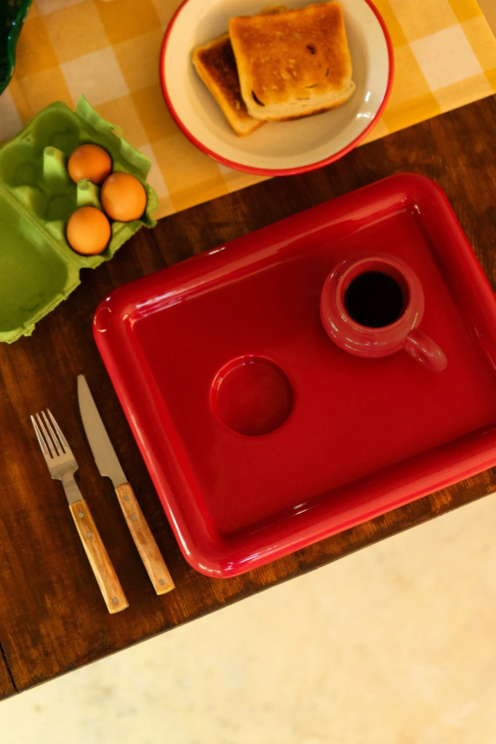 Art De La Table<Make My Lemonade PLATEAU CARRE CONNOR ROUGE