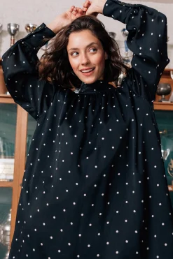 Robes & Combis<Make My Lemonade ROBE ROMINA BLACK POLKA