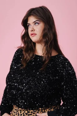 Sweats & Mailles<Make My Lemonade SWEAT HENRI SEQUINS NOIRS