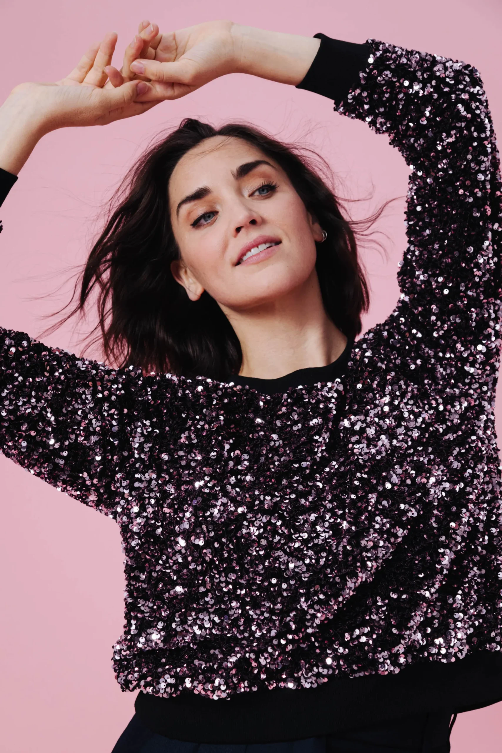 Sweats & Mailles<Make My Lemonade SWEAT HENRI SEQUINS ROSE