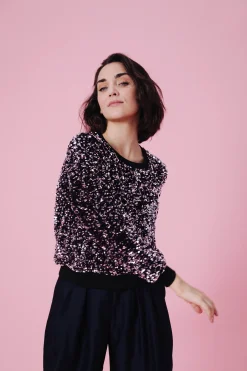 Sweats & Mailles<Make My Lemonade SWEAT HENRI SEQUINS ROSE