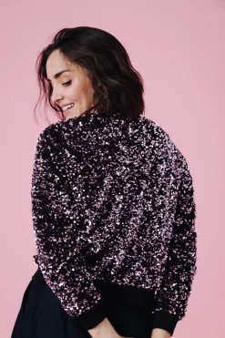 Sweats & Mailles<Make My Lemonade SWEAT HENRI SEQUINS ROSE