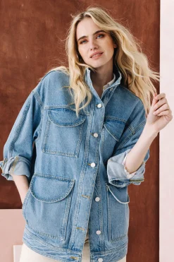 Vestes & Manteaux<Make My Lemonade VESTE MAX LIGHT BLUE